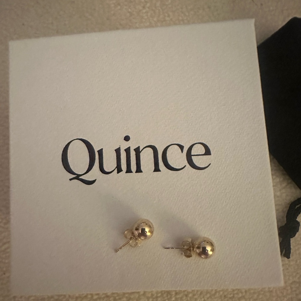 New 14k gold bold ball studs